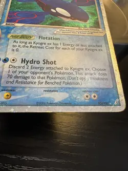 Kyogre ex 95/100 EX Crystal Guardians Ultra Rare Holo Pokemon TCG MP-HP - Image 3