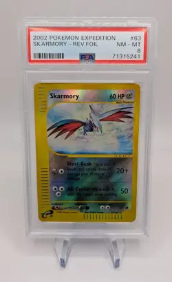 PSA 8 Skarmory 63/165 Reverse Holo NM-MT 2002 Pokemon Expedition - Image 1