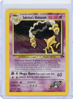 2000 Pokemon Gym Challenge Sabrina's Alakazam Holo #16/132 LP - Image 1
