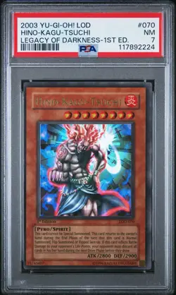 2003 Yu-Gi-Oh! Hino-Kagu-Tsuchi Legacy of Darkness LOD 1st Edition Ultra PSA 7 - Image 1