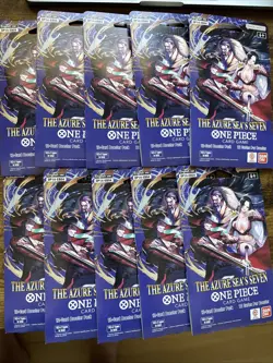 One Piece Azure Sea’s Seven Blister Packs Sealed English 10x OP-14 - Image 1