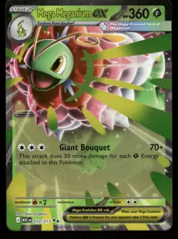 Pokemon Cards Mega Meganium ex 010/217 Ascended Heroes Double Rare NM - Image 1