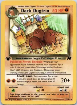 Pokemon Card - Dark Dugtrio Team Rocket 23/82 Rare 1st Edition - Image 1
