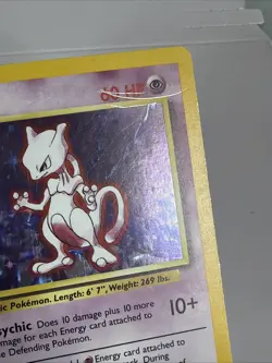 Mewtwo Base Set Holo Rare Unlimited Pokemon Card 10/102 Moderately Played - Image 2