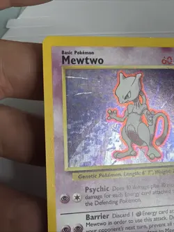 Mewtwo Base Set Holo Rare Unlimited Pokemon Card 10/102 Moderately Played - Image 3