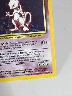 Mewtwo Base Set Holo Rare Unlimited Pokemon Card 10/102 Moderately Played - Image 5