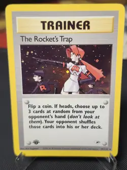 Pokemon TCG Card the Rockets Trap Holo Rare Gym Heroes 19/132 FIRST EDITION!! - Image 1