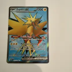 Pokemon TCG Zapdos EX Full Art Ultra Rare Holo Card 192/165 Scarlet & Violet 151 - Image 1