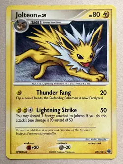 Pokemon Card - Jolteon - Regular Rare (23/100) DP Majestic Dawn *MP/HP* - Image 1