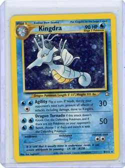 Pokemon Kingdra Neo Genesis Holo Rare 8/111 90 HP Stage 2 English Card LP - Image 1
