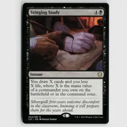 MTG Stinging Study #44 Commander 2021 Normal R NM Magic Card - Image 1