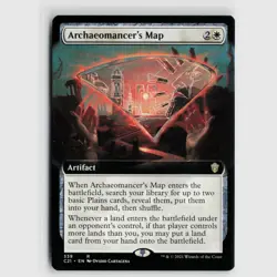 MTG Archaeomancer's Map Extended Art #339 Commander 2021 Normal R NM Magic Card - Image 1