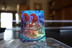 Topps Pokemon Card Krabby #98 Rainbow Holo Blue Label First Print - Image 1