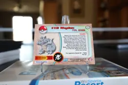 Topps Pokemon Card Rhydon #112 Rainbow Holo Blue Label First Print - Image 2