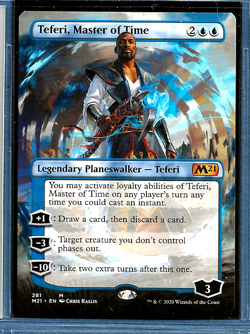 181 Teferi, Master of Time (Borderless) M21 #281 Never Played MTG - Image 1