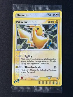 SEALED Holo Pikachu 012 Meowth 013 Black Star Promo 2003 E-Series Pokemon Card - Image 1