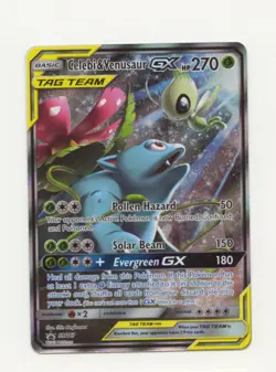 Pokemon 2019 Celebi & Venusaur GX TAG TEAM SM167 Promo Holo - Image 1