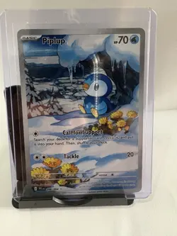 Pokemon Piplup Illustration Rare Holo Me02: Phantasmal Flames 098/094 - Image 1
