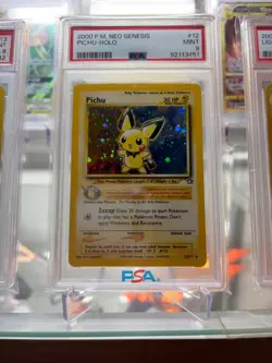 PSA 9 Pokemon Neo Genesis Unlimited #12 Pichu Holo Mint WOTC Vintage 2000 - Image 1