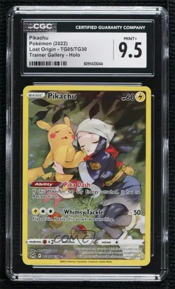Full Art - Pikachu Pokemon Sword & Shield Lost Origin Trainer Gallery CGC 9.5 - Image 1