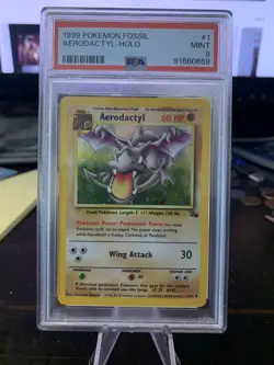 Pokemon Aerodactyl Holo 1/62 | Fossil | PSA 9 English - Image 1
