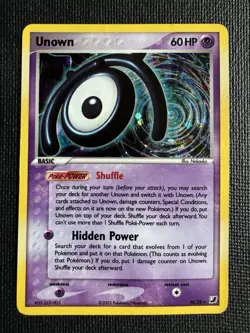 Pokemon Unown (M) Holo Rare M/28 Unseen Forces LP - Image 1