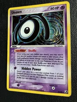 Pokemon Unown (M) Holo Rare M/28 Unseen Forces LP - Image 2