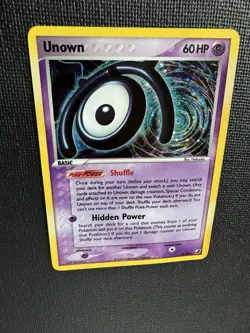 Pokemon Unown (M) Holo Rare M/28 Unseen Forces LP - Image 3