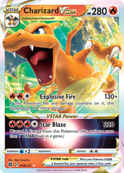 CHARIZARD VSTAR 018/172 HOLO RARE VSTAR BRILLIANT STARS POKEMON NEAR MINT - Image 1