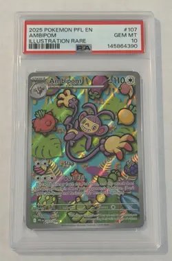 Pokemon Ambipom Illustration Rare Holo Me02: Phantasmal Flames PSA 10 107/094 - Image 1