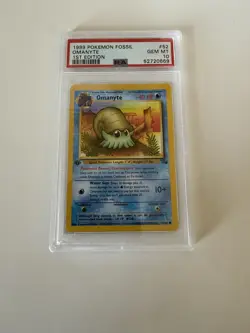 Pokemon 1999 Fossil Omanyte 1st Edition PSA 10 Regular 52/62 English - Image 1