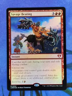 1x FOIL Savage Beating, NM, CMM, Magic: the Gathering, MtG - Image 3