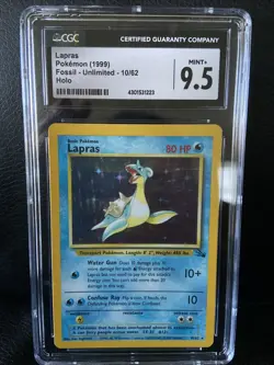 Lapras 10/62 Fossil Holo Pokemon - Image 1