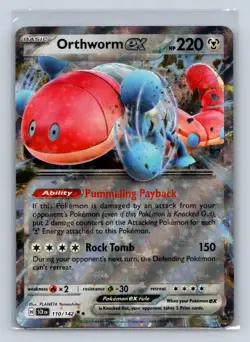 Orthworm ex Double Rare Holo SV07: Stellar Crown #110/142 Pokemon TCG NM - Image 1