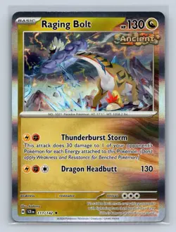 Raging Bolt #111/142 SV07: Stellar Crown Holo Rare Pokemon TCG NM - Image 1