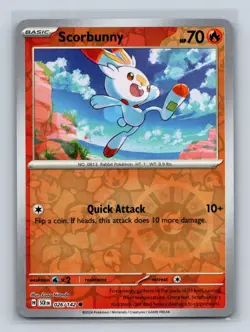 Scorbunny Reverse Holo SV07: Stellar Crown #026/142 Pokemon TCG NM - Image 1