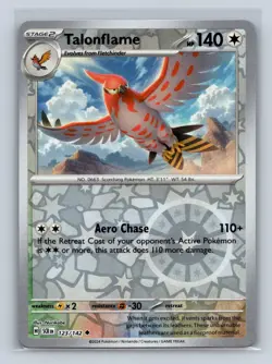 Talonflame Reverse Holo SV07: Stellar Crown #123/142 Pokemon TCG NM - Image 1