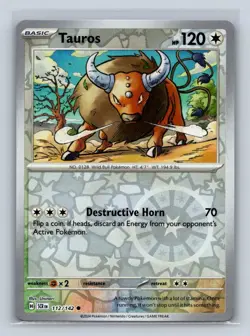 Tauros Reverse Holo SV07: Stellar Crown #112/142 Pokemon TCG NM - Image 1