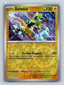 Zeraora Reverse Holo SV07: Stellar Crown #055/142 Pokemon TCG NM - Image 1