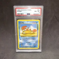 Krabby 51/62 - Fossil Symbol Slash Error Misprint - PSA 8 Pokemon - Image 2