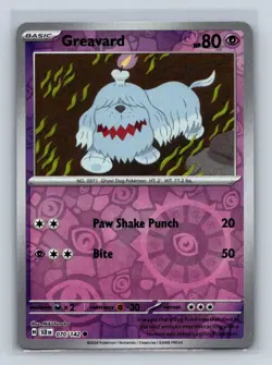 Greavard Reverse Holo SV07: Stellar Crown #070/142 Pokemon TCG NM - Image 1