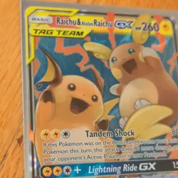 Pokemon TCG Raichu & Alolan Raichu GX 54/236 Sm-Unified Minds Holo - Image 2