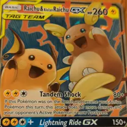 Pokemon TCG Raichu & Alolan Raichu GX 54/236 Sm-Unified Minds Holo - Image 4