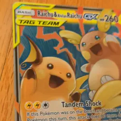 Pokemon TCG Raichu & Alolan Raichu GX 54/236 Sm-Unified Minds Holo - Image 5
