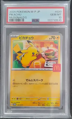 Pikachu 020/M-P McDonald’s Happy Set Promo 2025 jpn PSA 10 Gem MT Pokemon TCG - Image 4