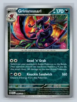 Grimmsnarl Reverse Holo SV07: Stellar Crown #096/142 Pokemon TCG NM - Image 1
