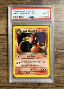 Pokemon Dark Charizard Holo Team Rocket 4/82 PSA 4 - Year 2000 Unlimited - Image 1