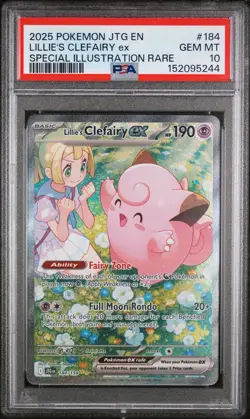 2025 POKEMON JTG EN-JOURNEY TOGETHER #184 LILLIE'S CLEFAIRY EX PSA 10 - Image 1