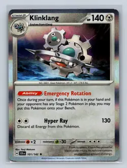 Klinklang #101/142 SV07: Stellar Crown Holo Rare Pokemon TCG NM - Image 1