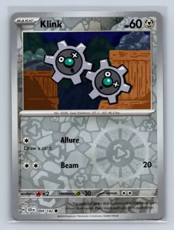 Klink Reverse Holo SV07: Stellar Crown #099/142 Pokemon TCG NM - Image 1